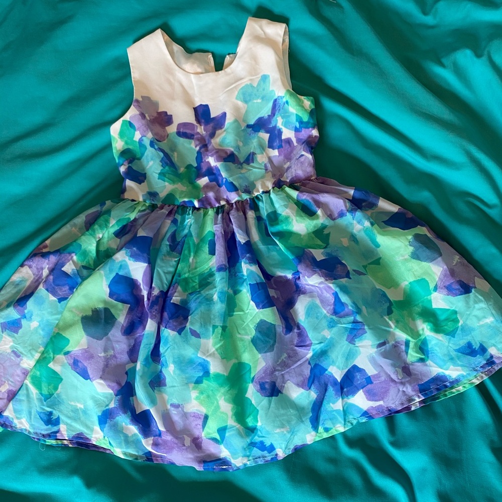 Watercolor floral party dress